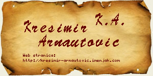 Krešimir Arnautović vizit kartica
